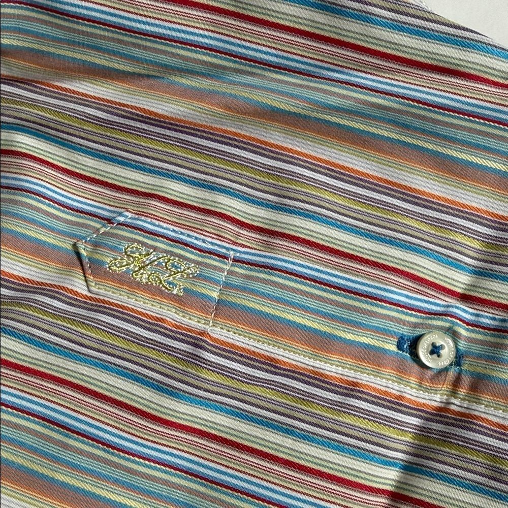 House Of Lords Multi Color Striped Men's Button Up Shirt - Picture 4 of 11